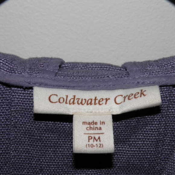 Coldwater Creek Purple Linen 3/4 Sleeve Hood Jacket Size M Petite - Picture 2 of 6